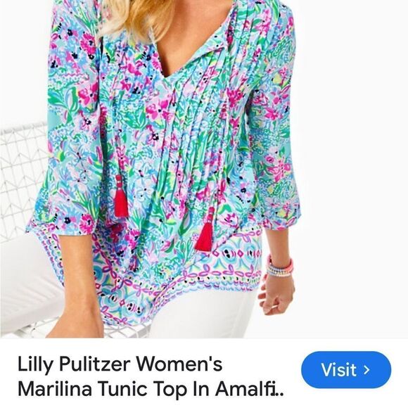 Lilly Pulitzer Tops - Lilly Pulitzer Marilina Pintucked Tunic Top